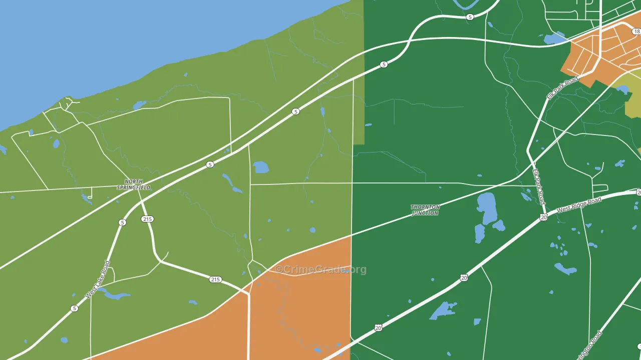 North Springfield, PA Map of Burglary Rates