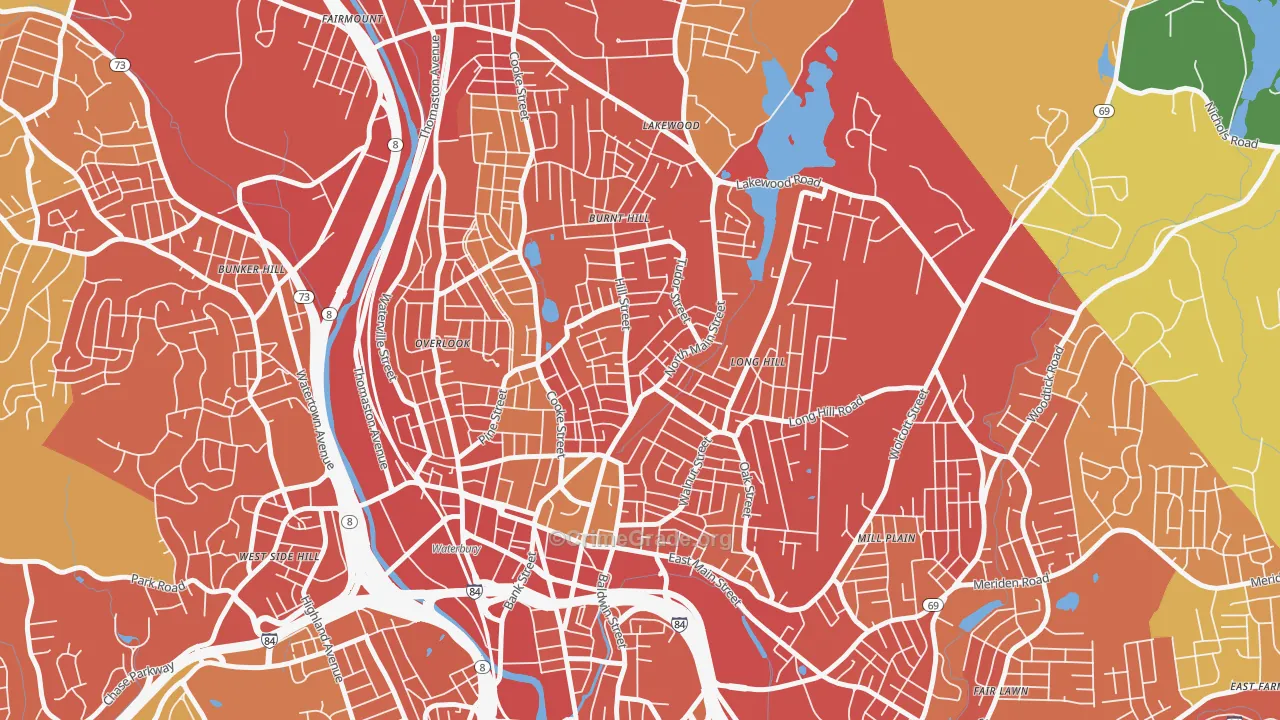 North Square, Waterbury, CT Map of Burglary Rates