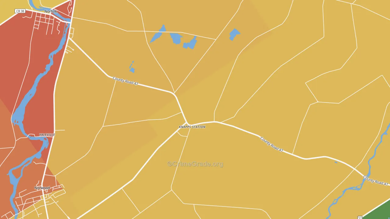 North Stockholm, NY Map of Burglary Rates