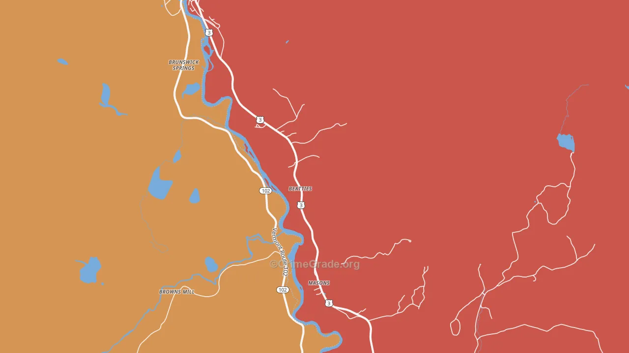 North Stratford, NH Map of Burglary Rates