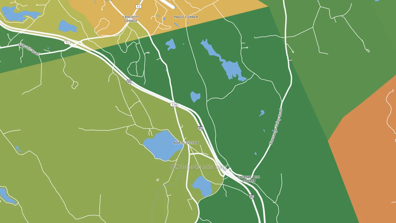 North Sutton, NH Map of Burglary Rates