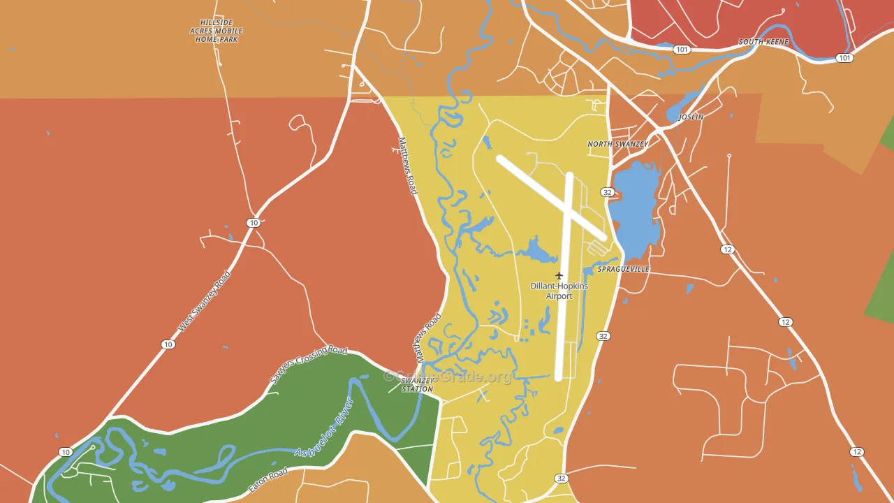 North Swanzey, NH Map of Burglary Rates