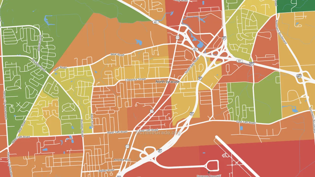 North Syracuse, NY Map of Burglary Rates