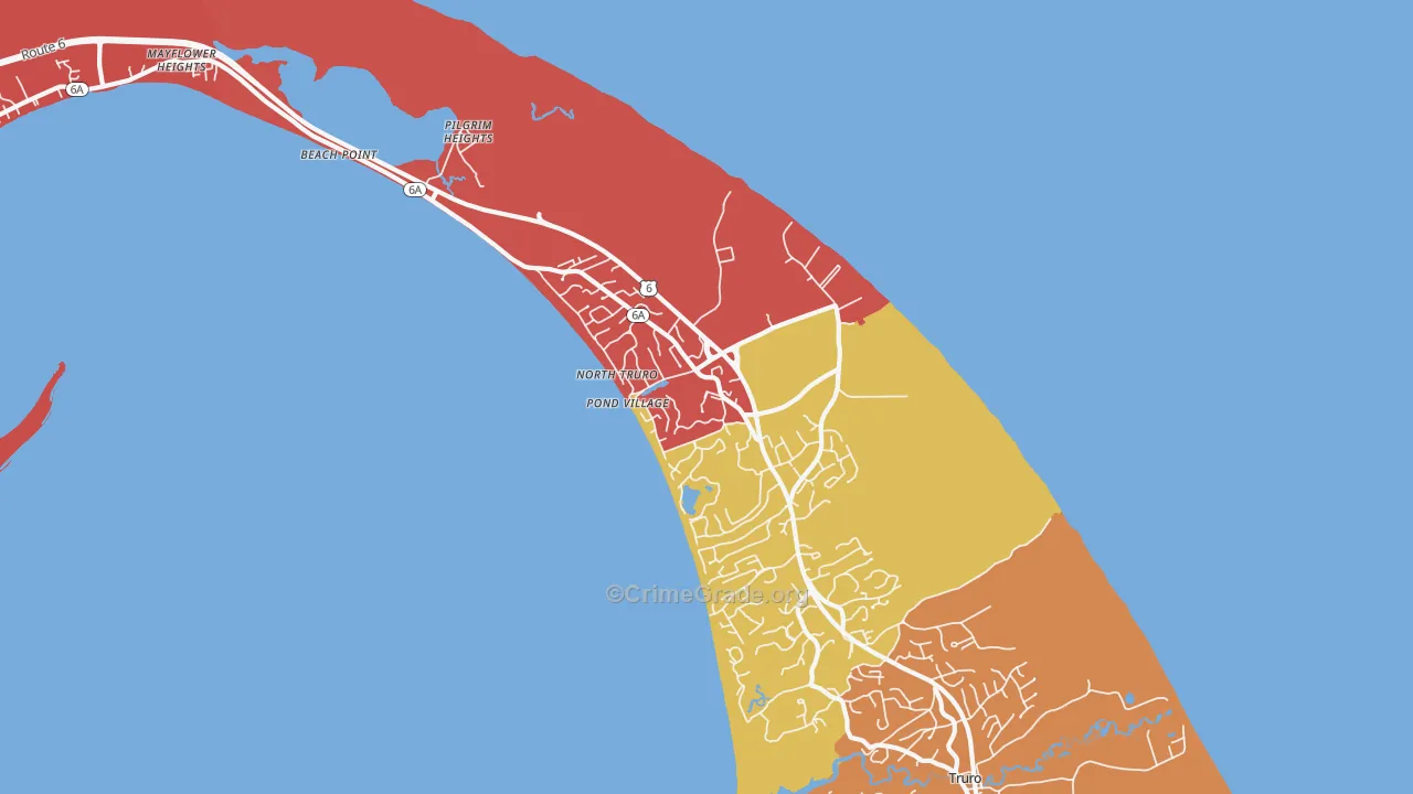 North Truro, MA Map of Burglary Rates