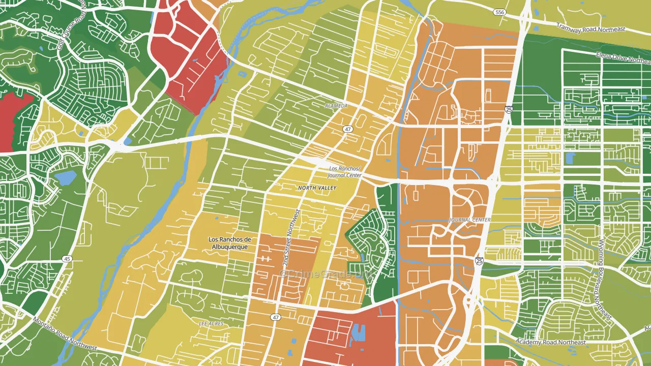 North Valley, NM Map of Burglary Rates