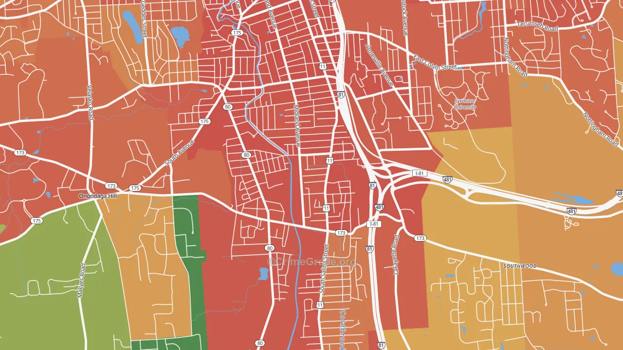 North Valley, Syracuse, NY Map of Burglary Rates