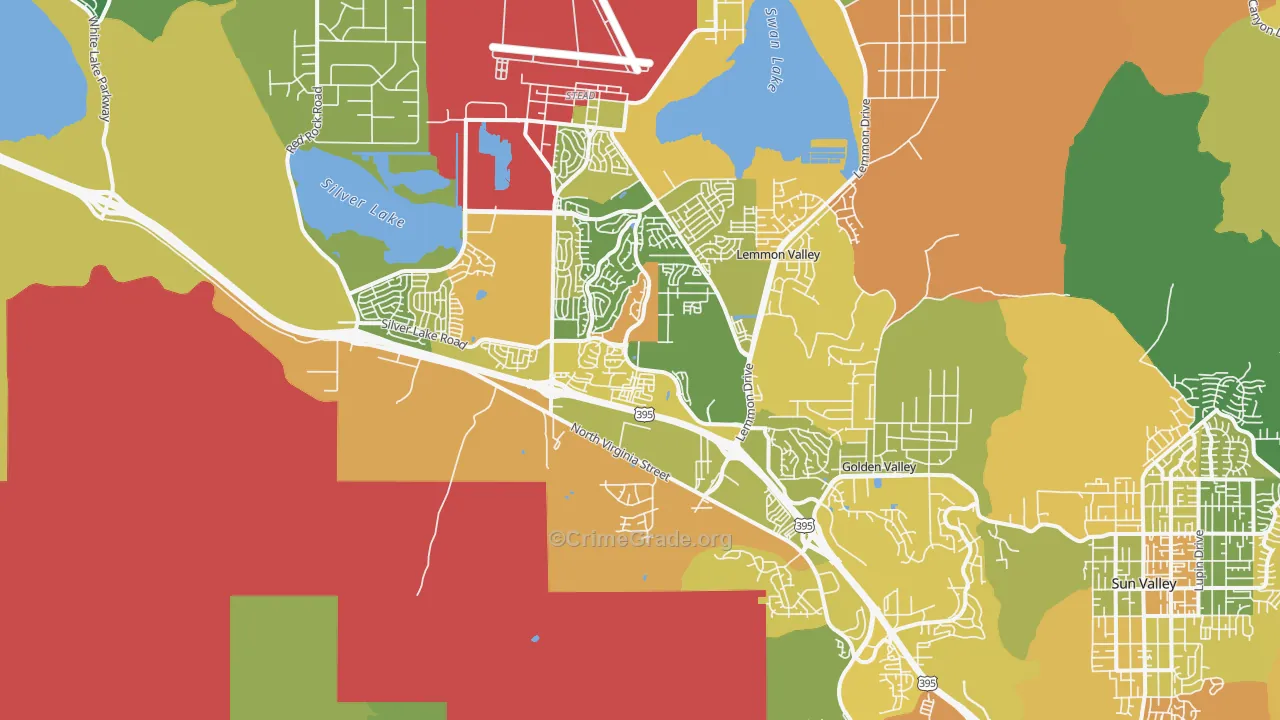North Valleys, Reno, NV Map of Burglary Rates