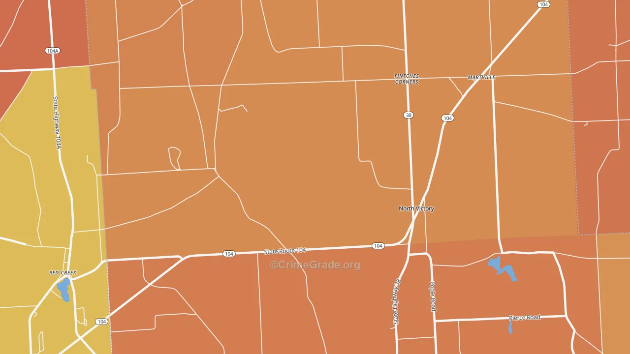 North Victory, NY Map of Burglary Rates