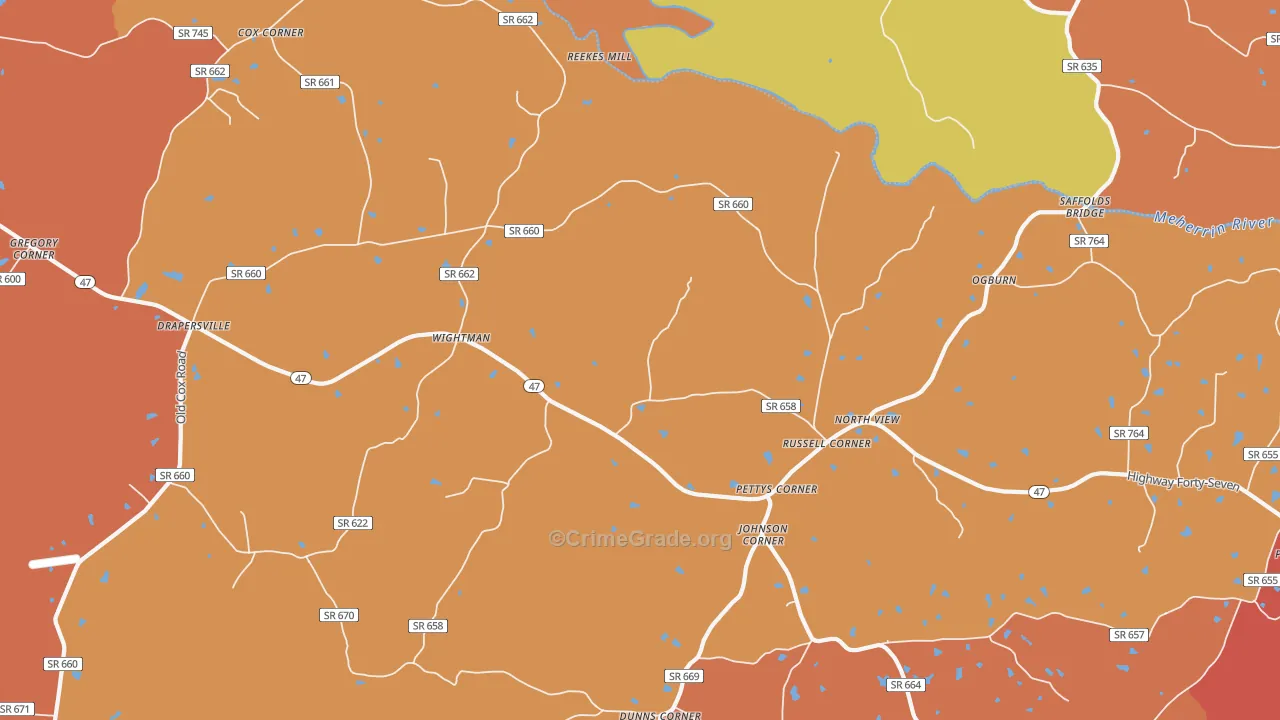 North View, VA Map of Burglary Rates