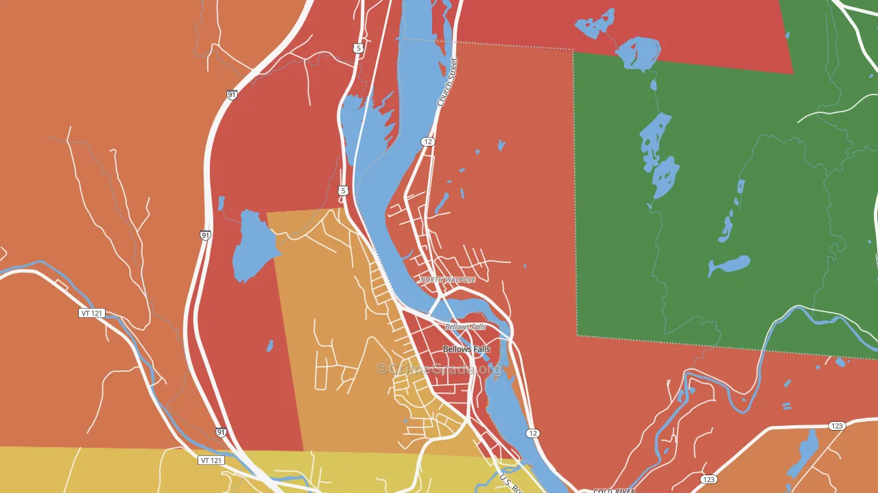 North Walpole, NH Map of Burglary Rates