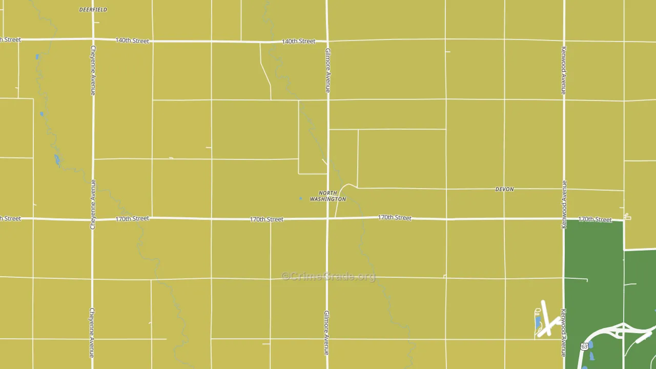North Washington, IA Map of Burglary Rates
