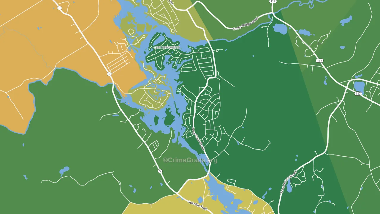 North Waterboro, ME Map of Burglary Rates