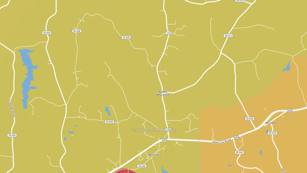 North Wellville, VA Map of Burglary Rates