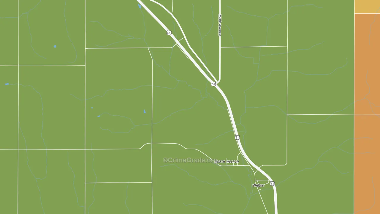 North Welton, IA Map of Burglary Rates
