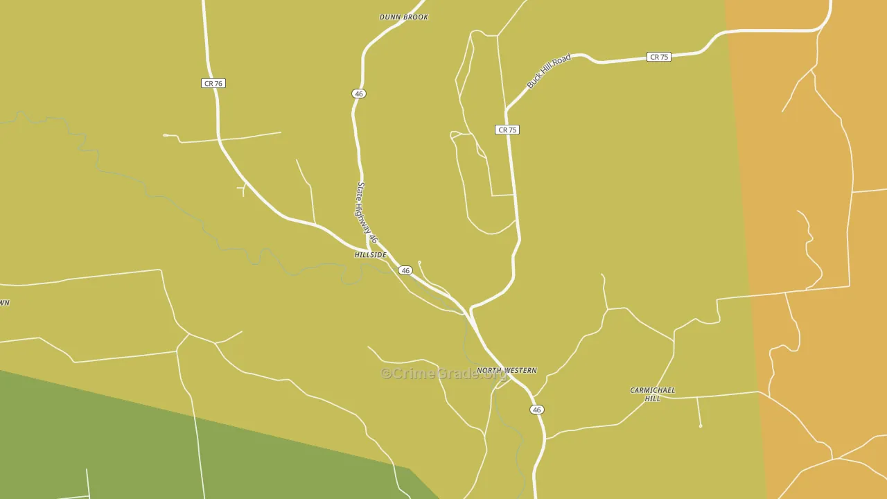 North Western, NY Map of Burglary Rates