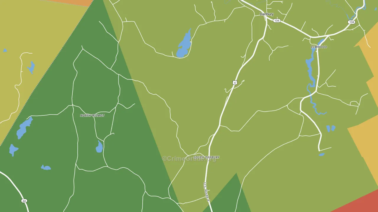 North Wilmot, NH Map of Burglary Rates