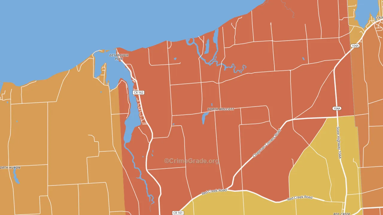 North Wolcott, NY Map of Burglary Rates