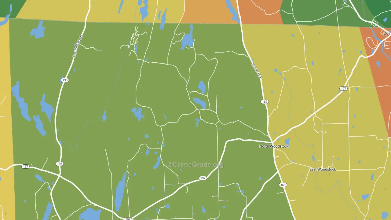 North Woodstock, CT Map of Burglary Rates