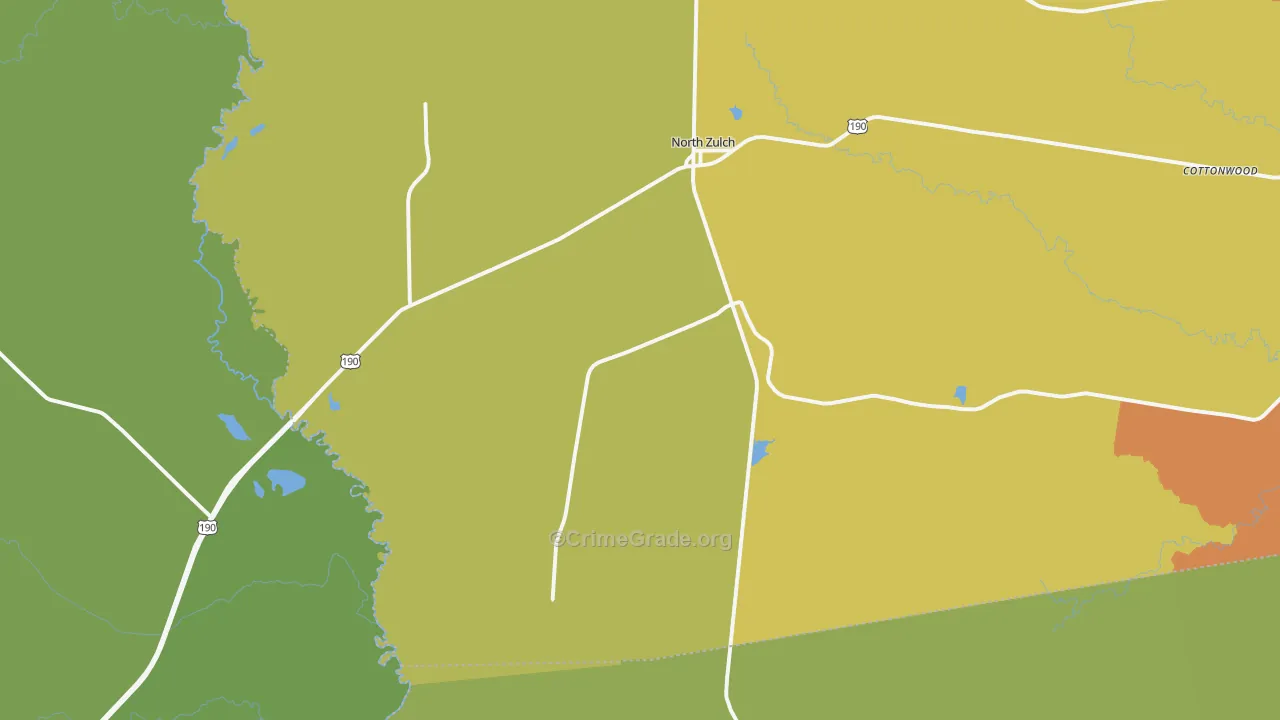 North Zulch, TX Map of Burglary Rates