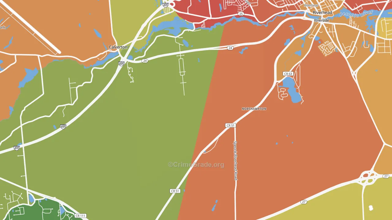 Northampton, NY Map of Burglary Rates
