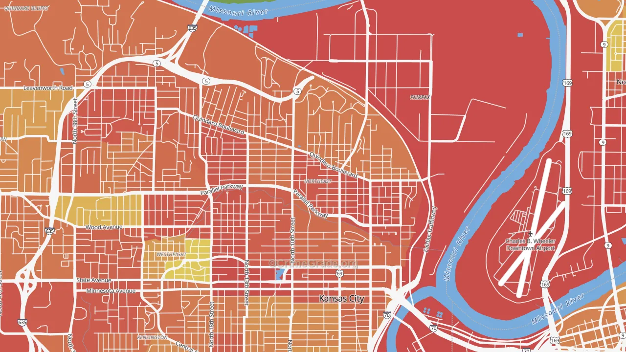 Northeast, Kansas City, KS Map of Burglary Rates