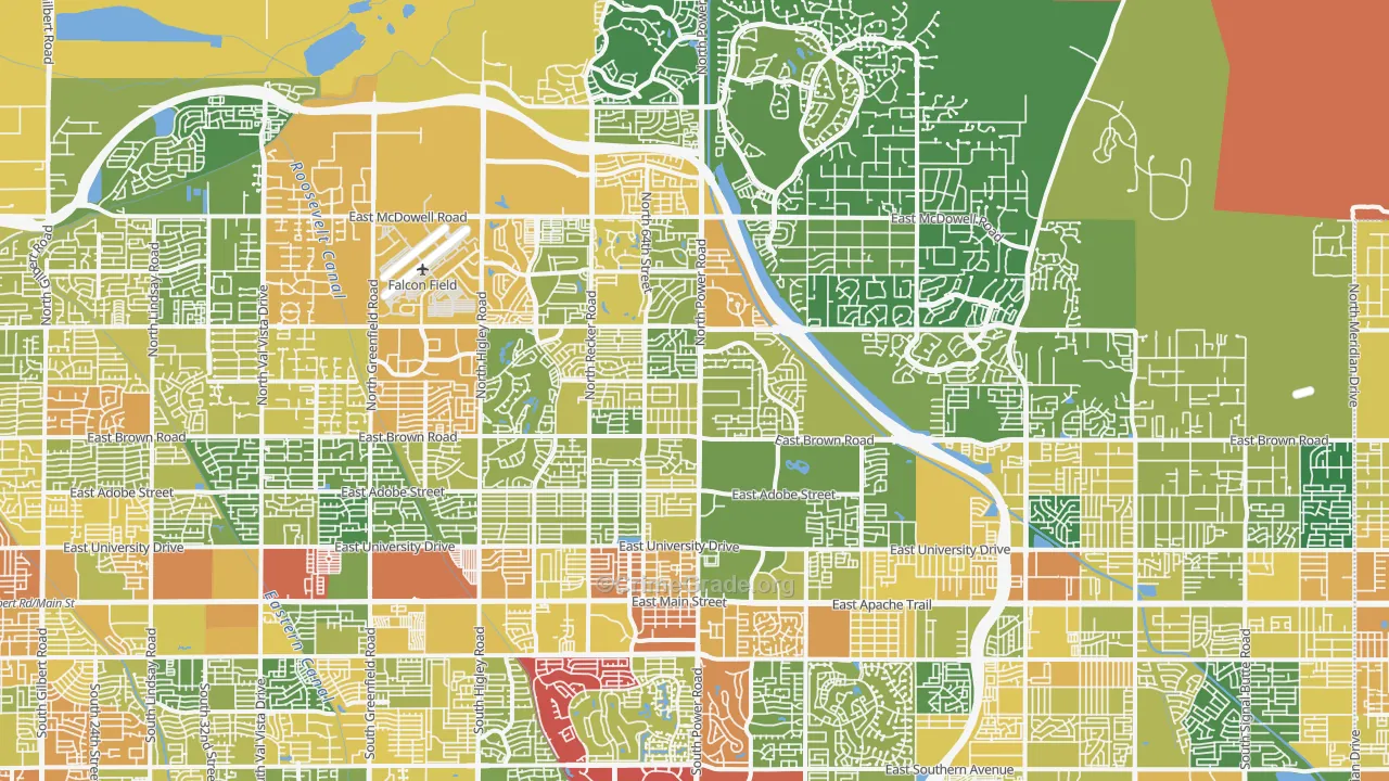 Northeast, Mesa, AZ Map of Burglary Rates