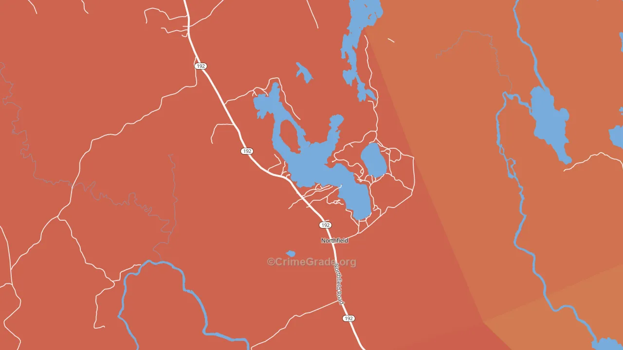Northfield, ME Map of Burglary Rates