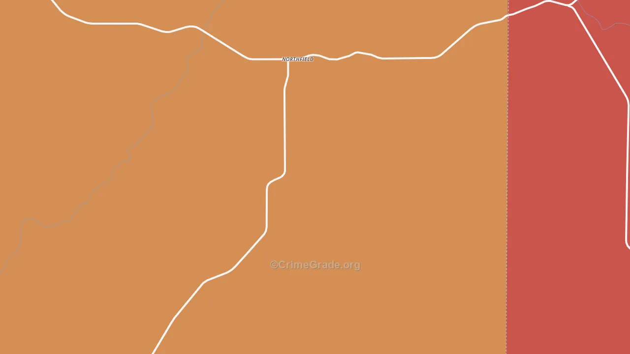 Northfield, TX Map of Burglary Rates