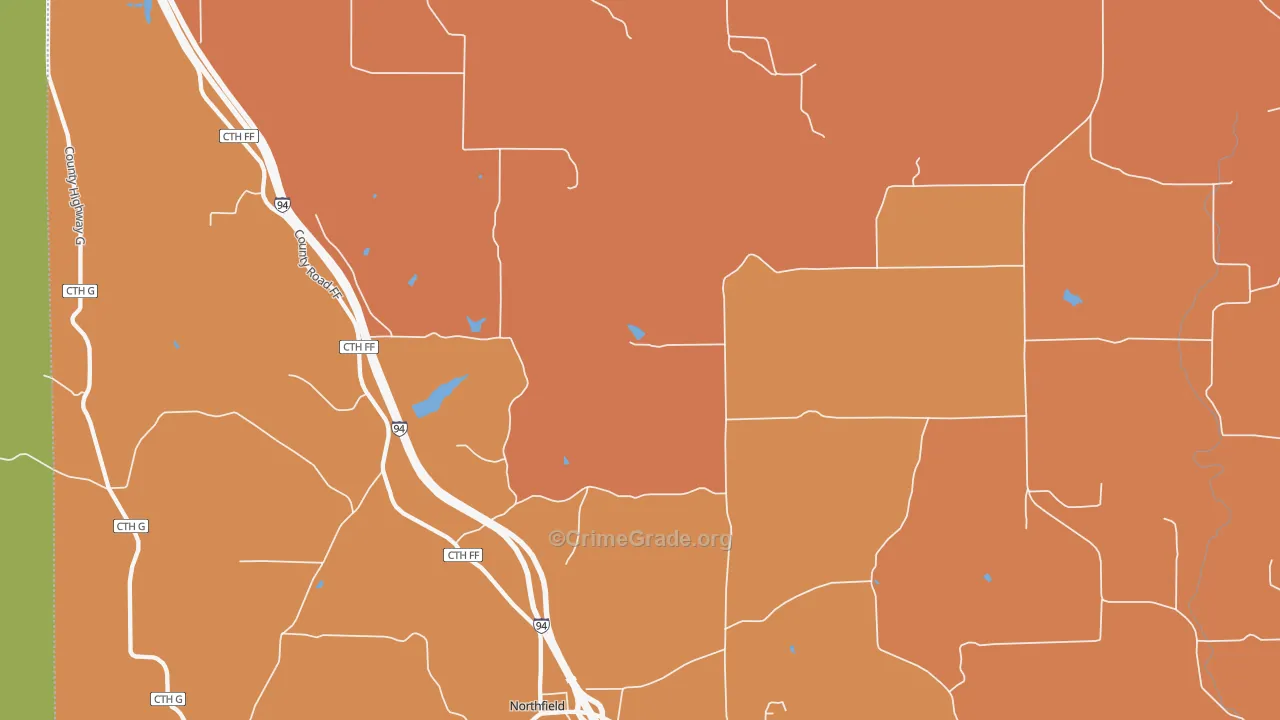 Northfield, WI Map of Burglary Rates