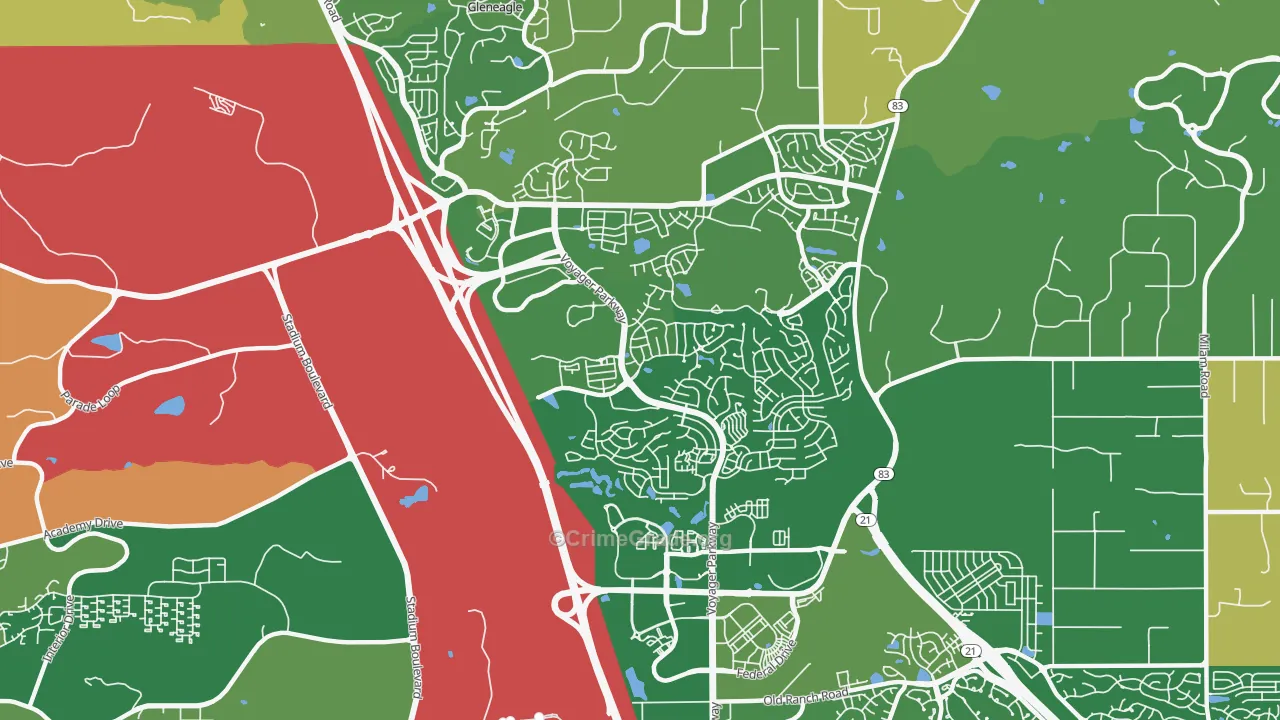 Northgate, Colorado Springs, CO Map of Burglary Rates