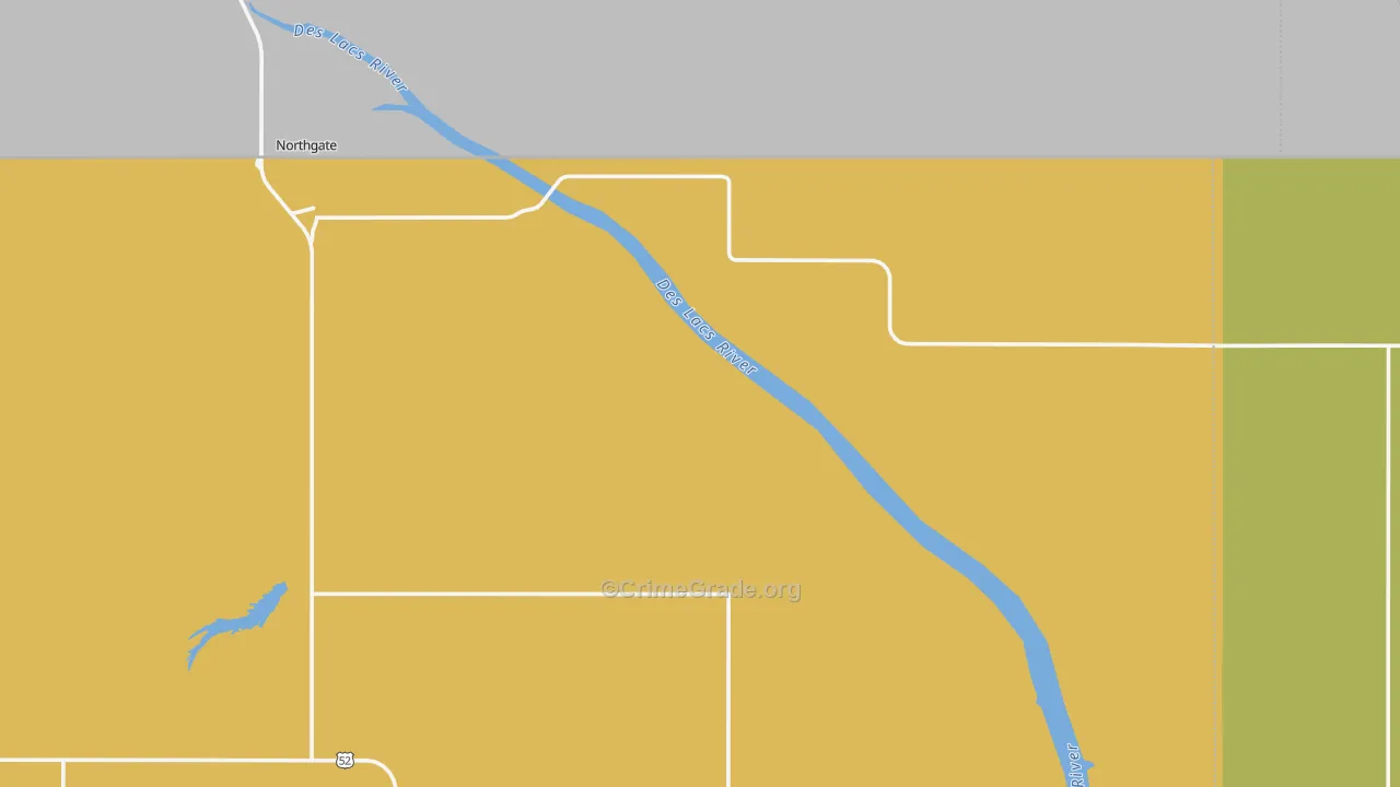 Northgate, ND Map of Burglary Rates