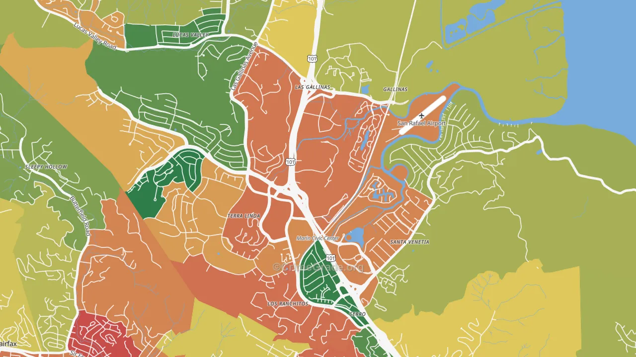 Northgate, San Rafael, CA Map of Burglary Rates