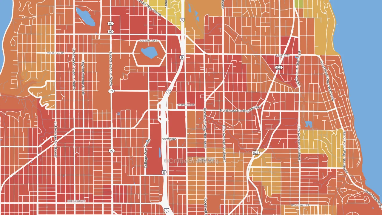 Northgate, Seattle, WA Map of Burglary Rates
