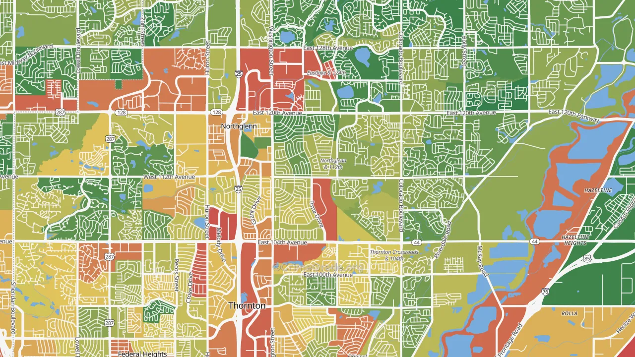 Northglenn, CO Map of Burglary Rates