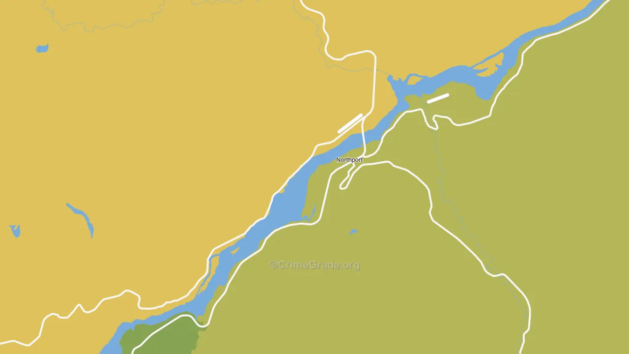 Northport, WA Map of Burglary Rates