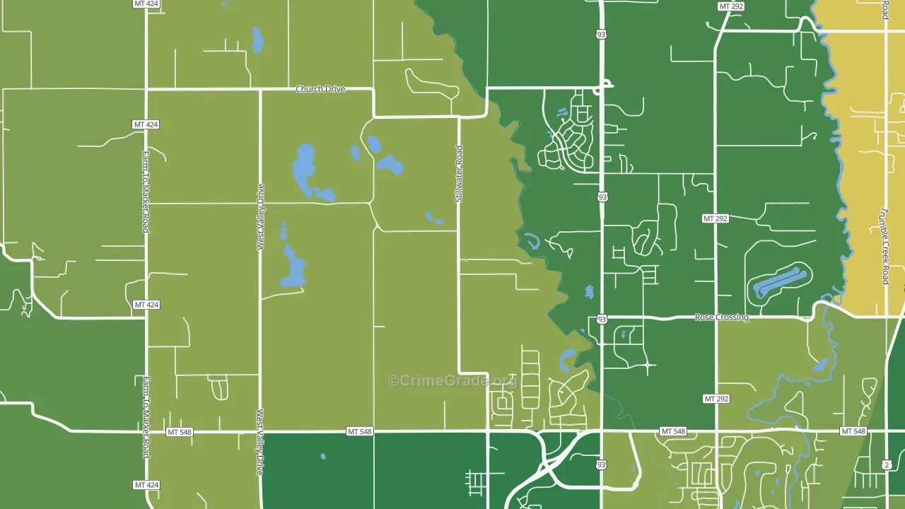 Northridge Heights, MT Map of Burglary Rates