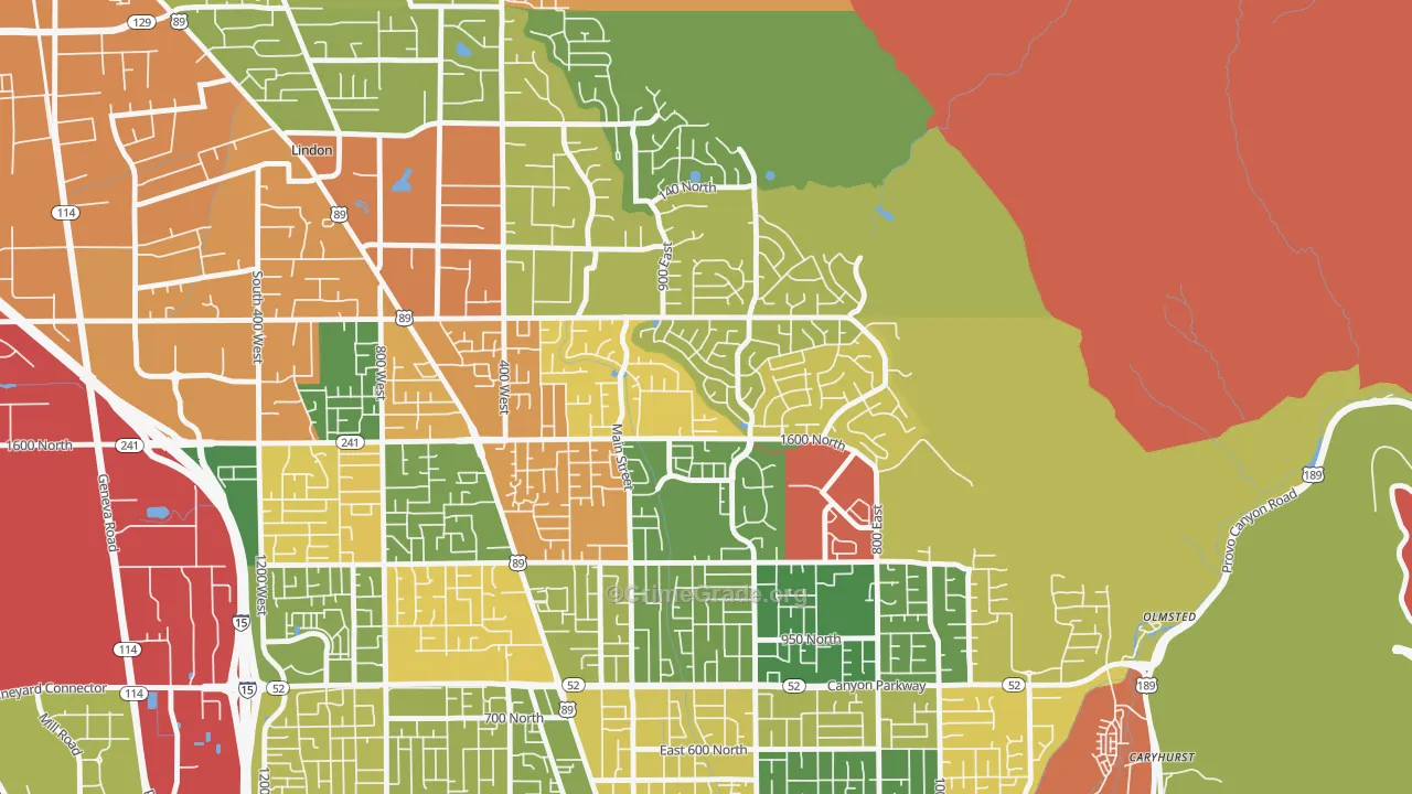 Northridge, Orem, UT Map of Burglary Rates
