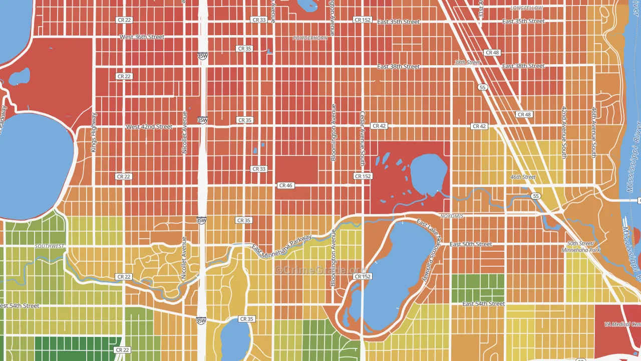 Northrup, Minneapolis, MN Map of Burglary Rates