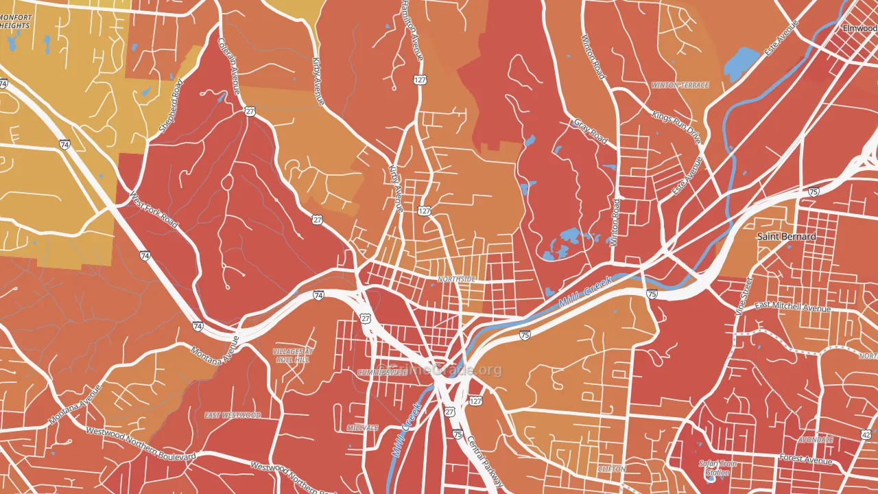 Northside, Cincinnati, OH Map of Burglary Rates