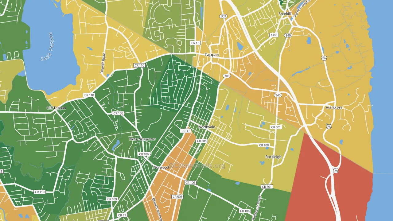 Northvale, NJ Map of Burglary Rates