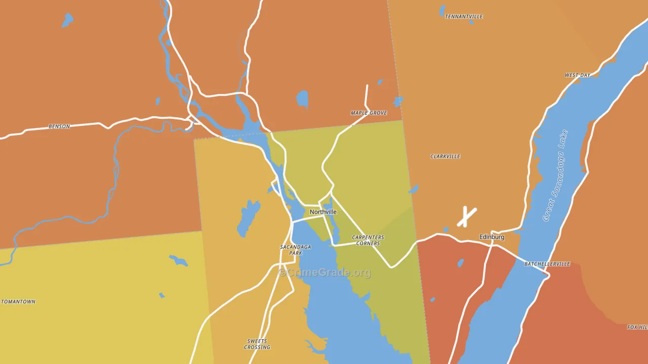Northville, NY Map of Burglary Rates
