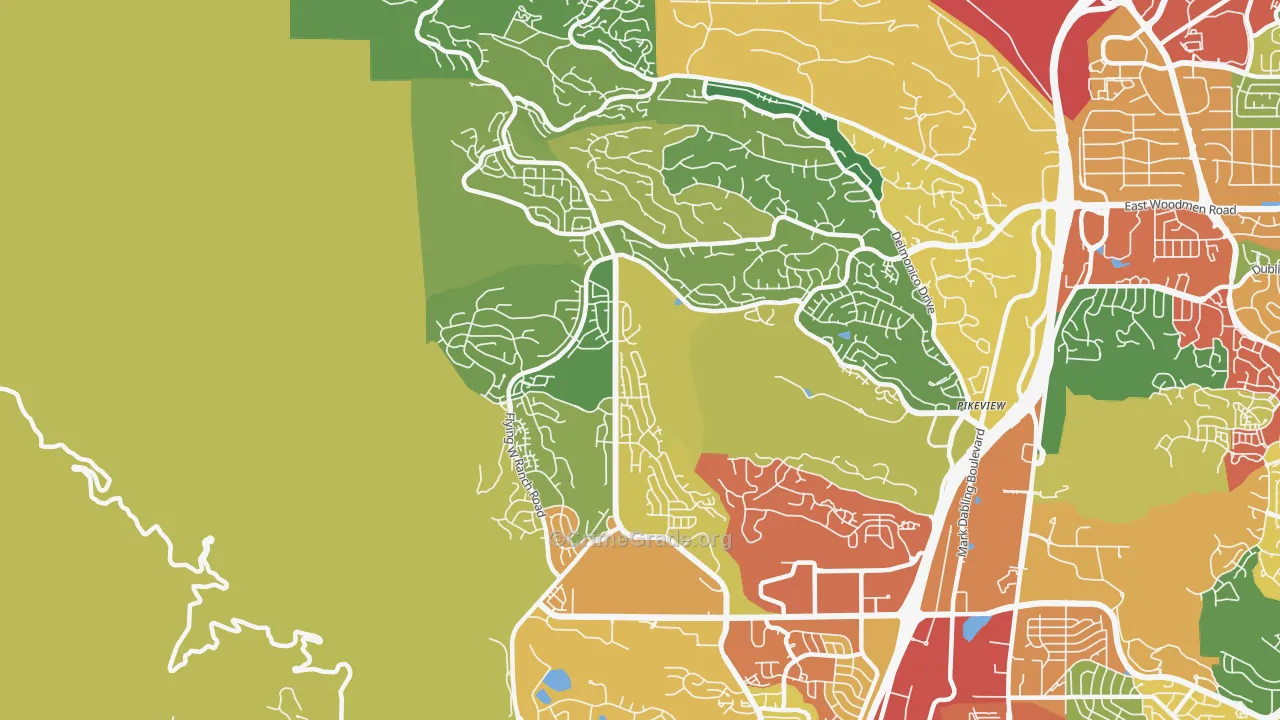 Northwest Colorado Springs, Colorado Springs, CO Map of Burglary Rates