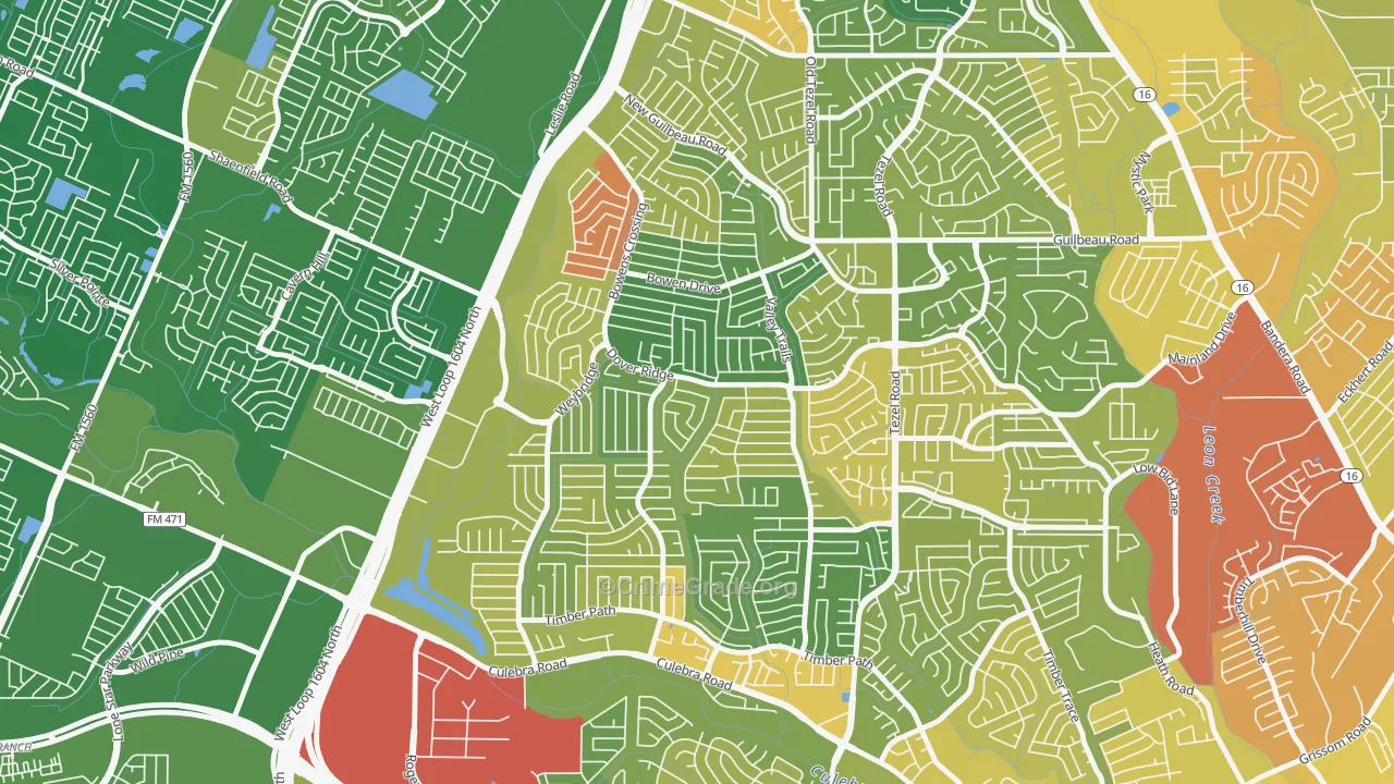 Northwest Crossing, San Antonio, TX Map of Burglary Rates