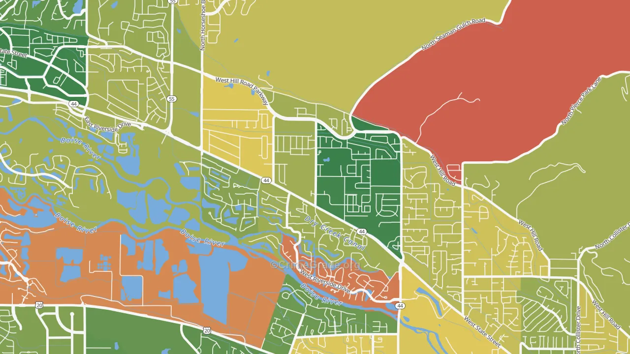 Northwest, Garden City, ID Map of Burglary Rates