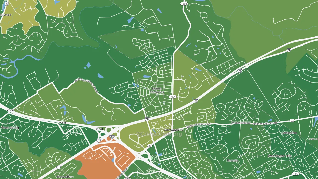 Norton Commons, Prospect, KY Map of Burglary Rates