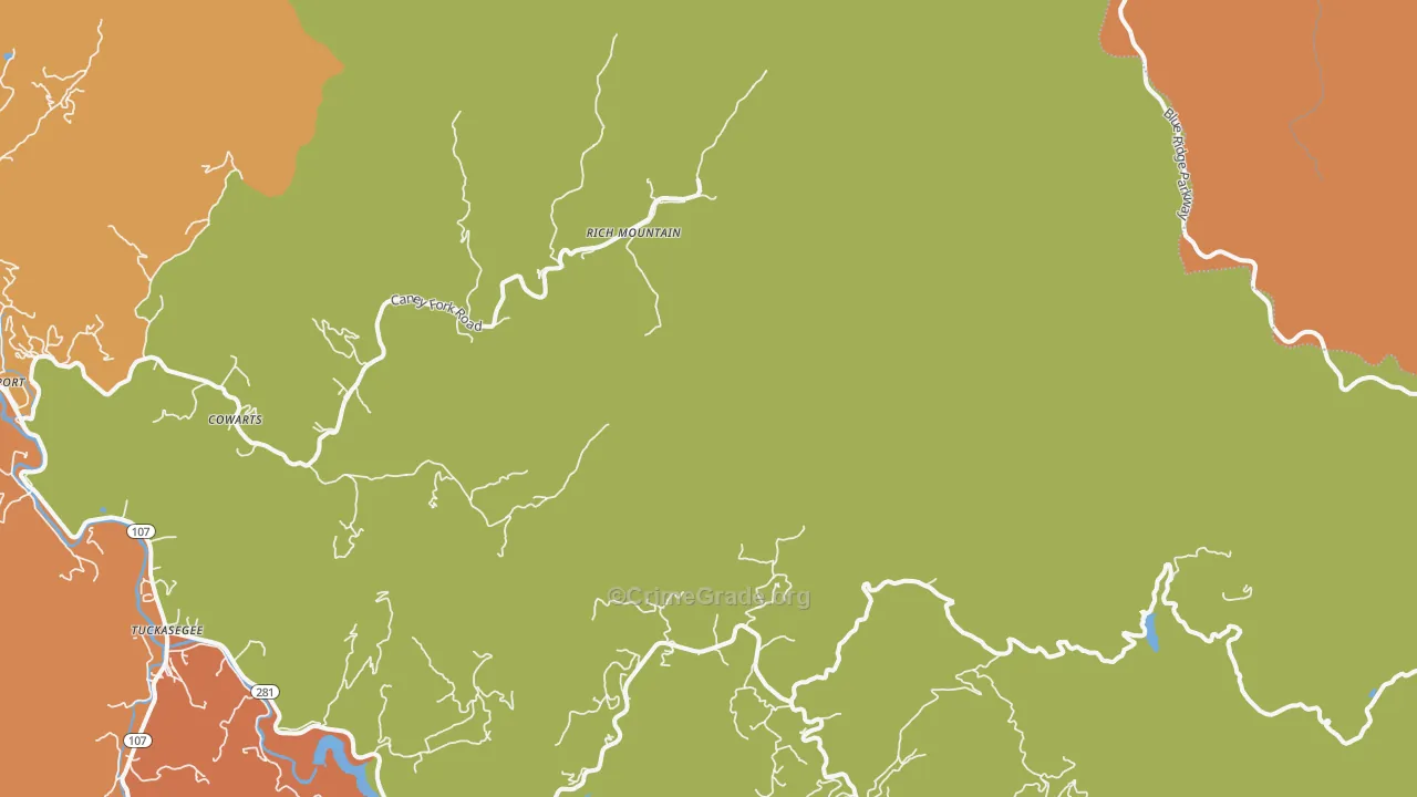 Norton, NC Map of Burglary Rates
