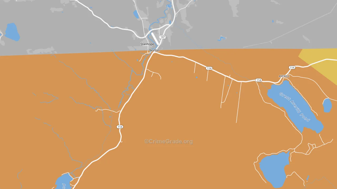 Norton, VT Map of Burglary Rates