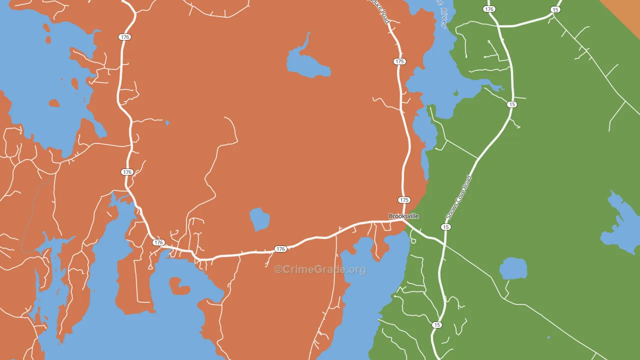Norumbega, ME Map of Burglary Rates