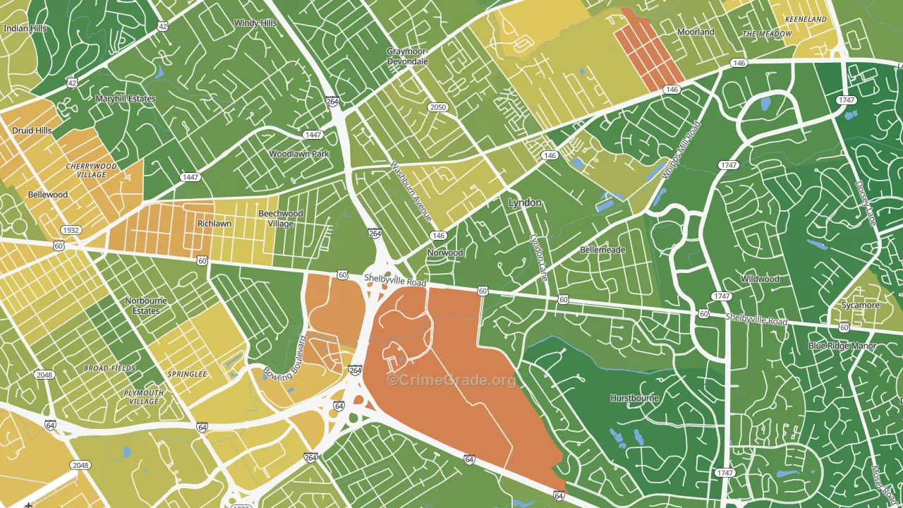 Norwood, KY Map of Burglary Rates
