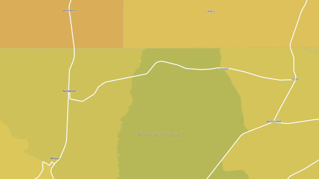 Norwood, LA Map of Burglary Rates